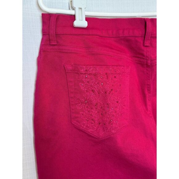 Gloria Vanderbilt Amanda Fuchsia Crop Jeans 16 - Picture 10 of 10